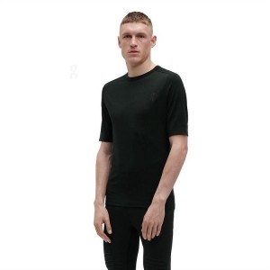 Black On Cloud Merino-T Men's T Shirts | On_IN8827