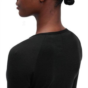 Black On Cloud Merino-T Women's T Shirts | On_IN8809