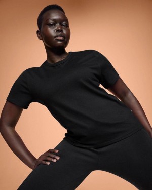 Black On Cloud On-T Women's T Shirts | On_IN8916
