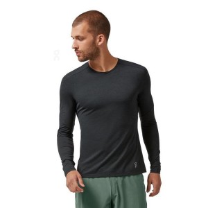 Black On Cloud Performance Long-T Men's T Shirts | On_IN8957