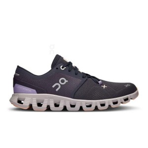 Black / Purple On Cloud Cloud X 3 Women's Running Shoes | On_IN8504