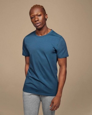 Blue On Cloud On-T Men's T Shirts | On_IN8542
