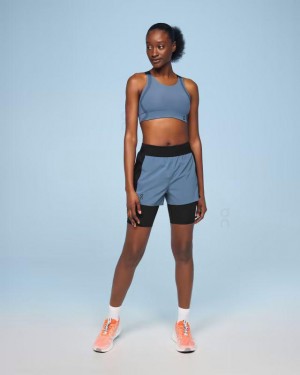 Blue / Black On Cloud Active Women's Shorts | On_IN9103