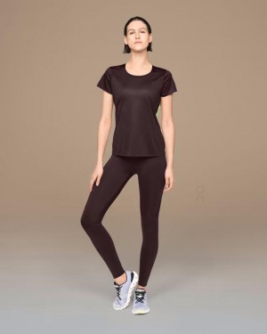 Brown On Cloud Performance-T Women's T Shirts | On_IN8546