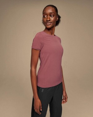 Burgundy On Cloud Movement-T Women's T Shirts | On_IN9148