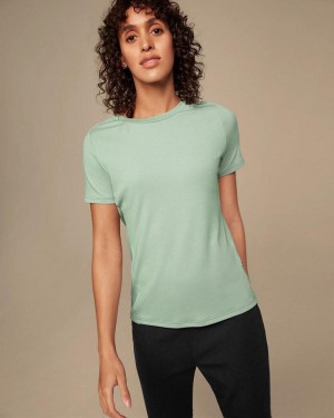 Green On Cloud Focus-T Women's T Shirts | On_IN8570