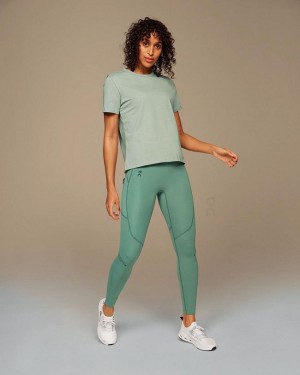 Green On Cloud On-T Women's T Shirts | On_IN8016