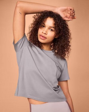 Grey On Cloud On-T Women's T Shirts | On_IN1180