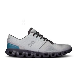 Grey / Blue On Cloud Cloud X 3 Men's Running Shoes | On_IN8960