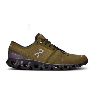 Olive / Purple On Cloud Cloud X 3 Men's Running Shoes | On_IN8158