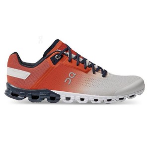 Red / Silver On Cloud Cloudflow Men's Running Shoes | On_IN9139