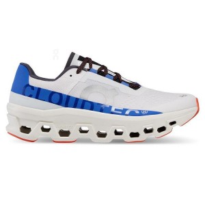 White / Blue On Cloud Cloudmonster Men's Running Shoes | On_IN8584