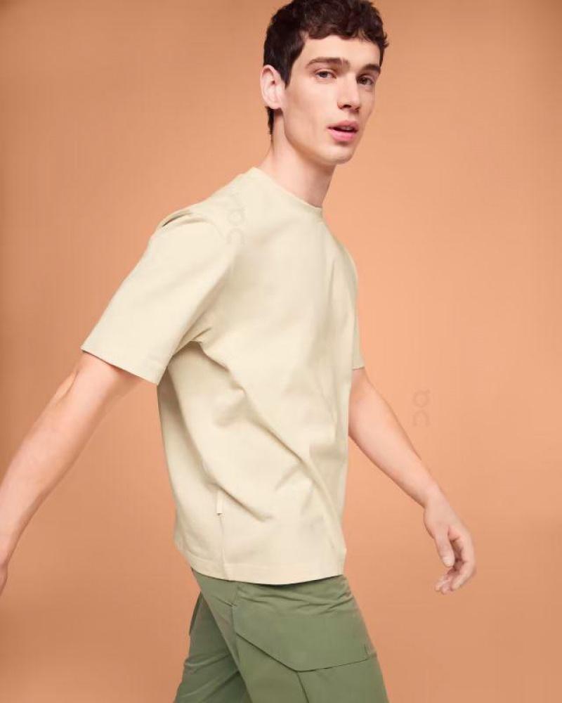 Beige On Cloud Studio-T Men's T Shirts | On_IN1177