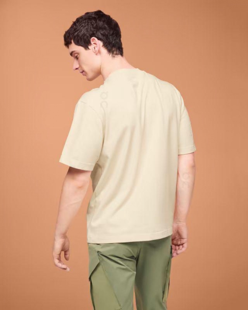 Beige On Cloud Studio-T Men's T Shirts | On_IN1177