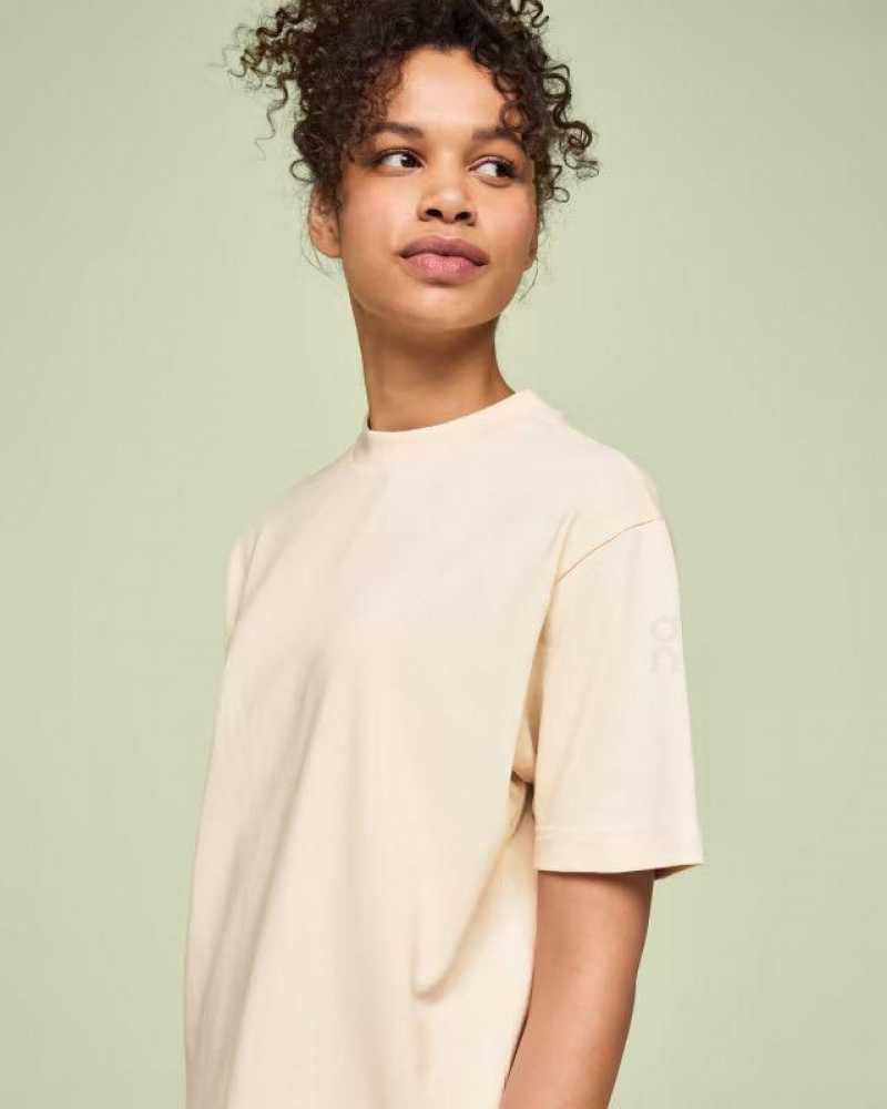 Beige On Cloud Studio-T Women's T Shirts | On_IN9160