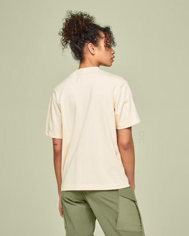 Beige On Cloud Studio-T Women's T Shirts | On_IN9160