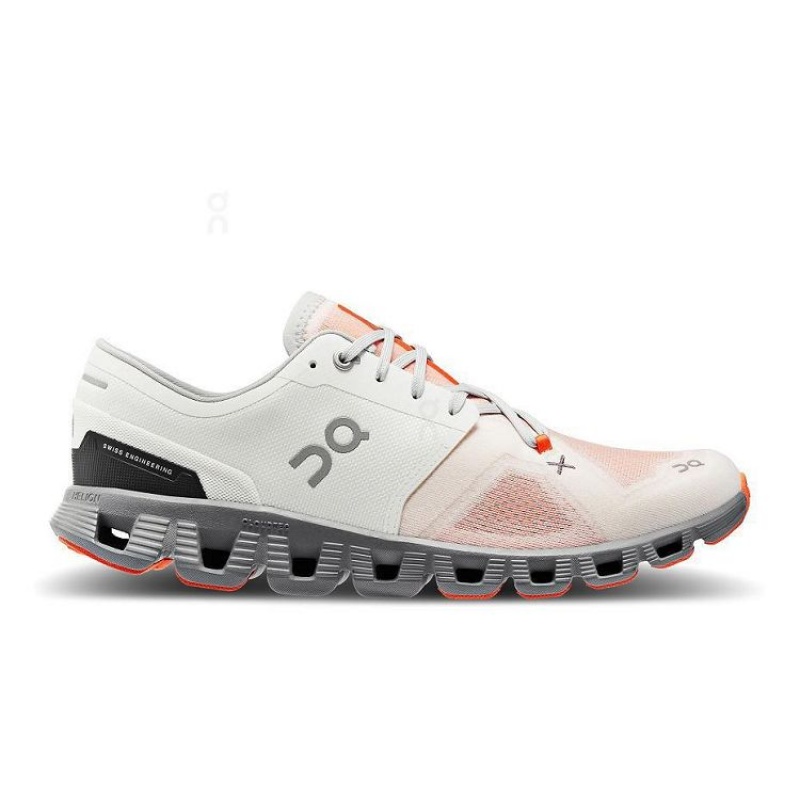 Beige / Orange On Cloud Cloud X 3 Men\'s Running Shoes | On_IN8853
