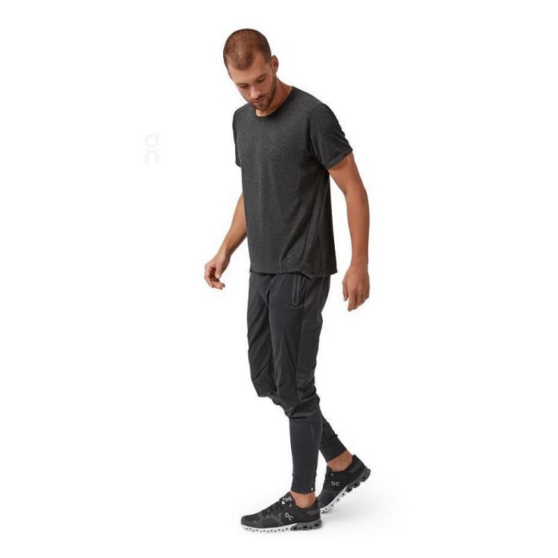 Black On Cloud Active-T Men's T Shirts | On_IN8352