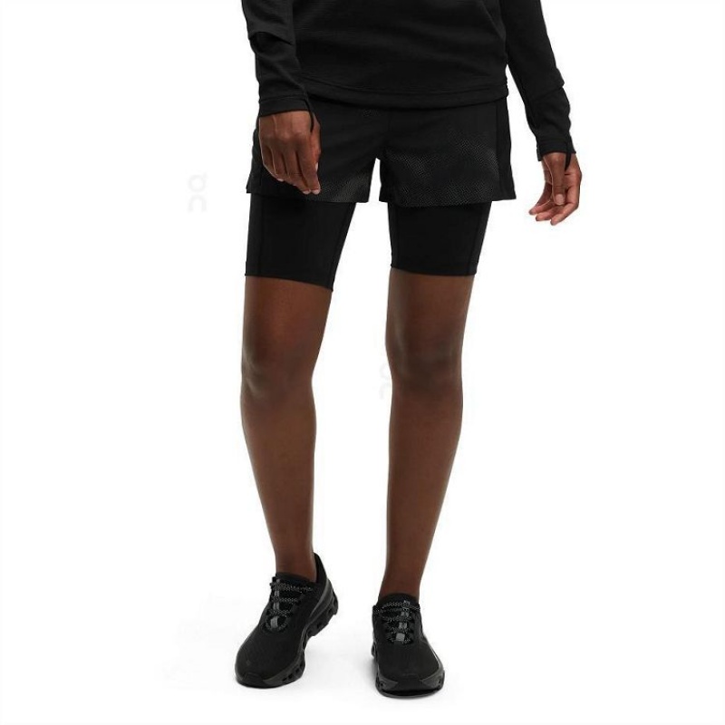 Black On Cloud Active Lumos Women's Shorts | On_IN1183