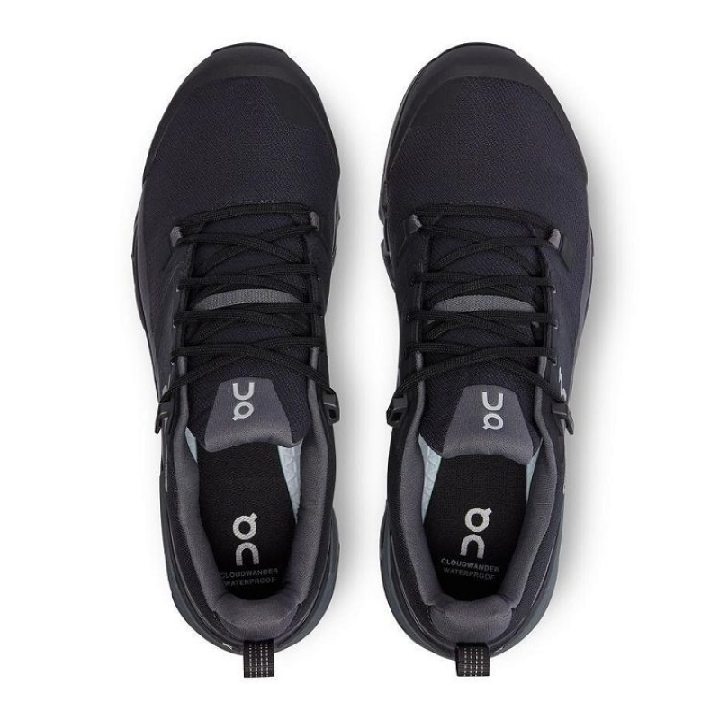 Black On Cloud Cloudwander Waterproof Men's Hiking Shoes | On_IN8554