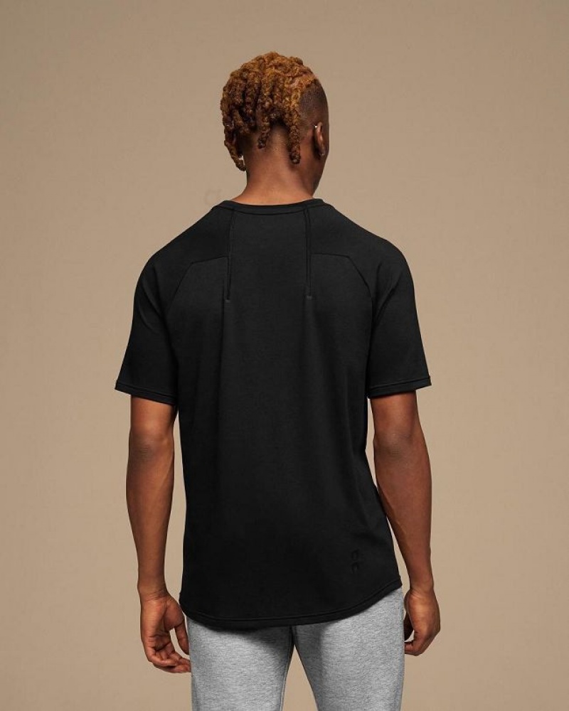 Black On Cloud Focus-T Men's T Shirts | On_IN8154