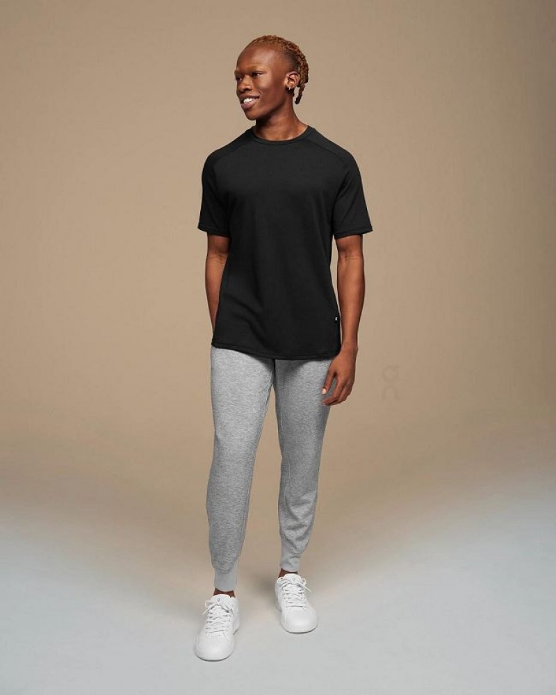 Black On Cloud Focus-T Men's T Shirts | On_IN8154