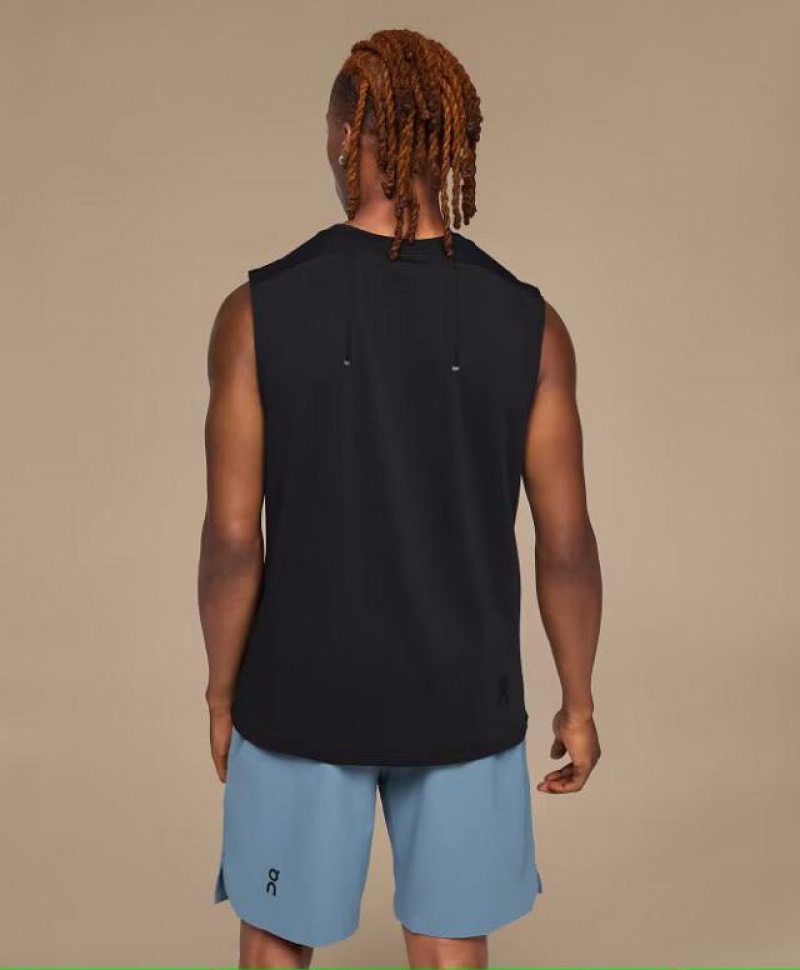 Black On Cloud Focus Men's Tank Tops | On_IN8943