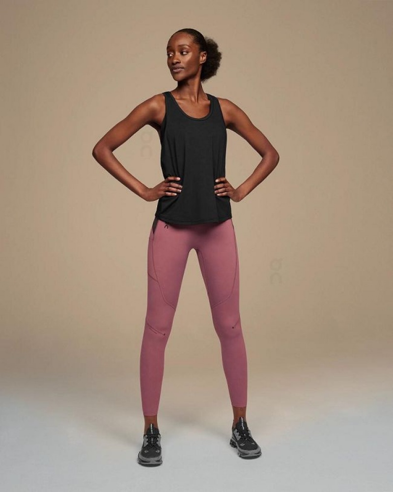 Black On Cloud Focus Women's Tank Tops | On_IN9158