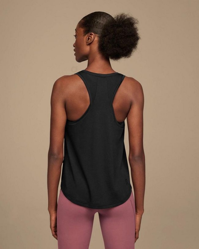 Black On Cloud Focus Women's Tank Tops | On_IN9158