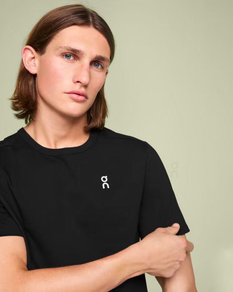 Black On Cloud Graphic Men's T Shirts | On_IN9077