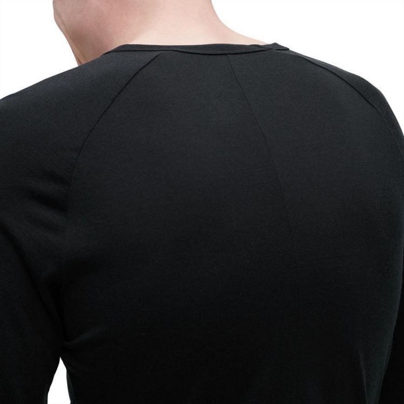 Black On Cloud Merino Long-T Men's T Shirts | On_IN8042