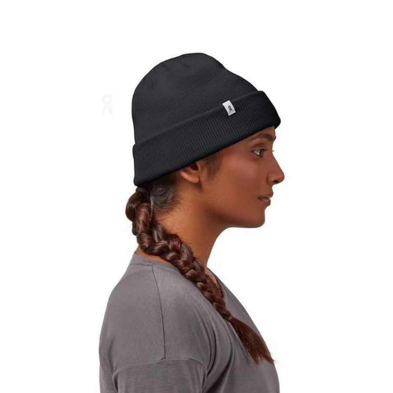 Black On Cloud Merino Women\'s Beanie | On_IN8810