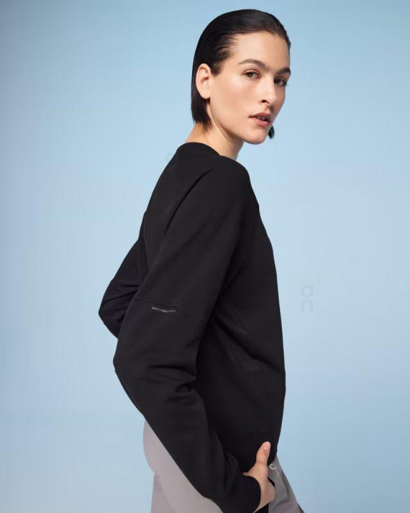 Black On Cloud Movement Crew Women's Sweatshirts | On_IN8775