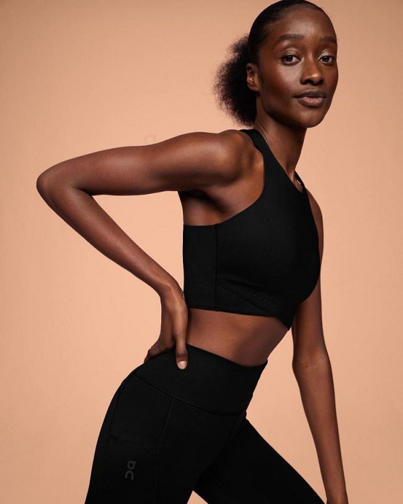 Black On Cloud Race Crop Women\'s Tank Tops | On_IN8744