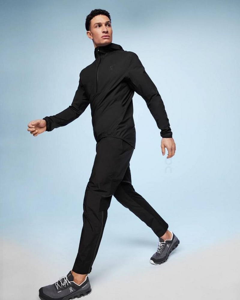 Black On Cloud Waterproof Anorak Men's Jackets | On_IN8509