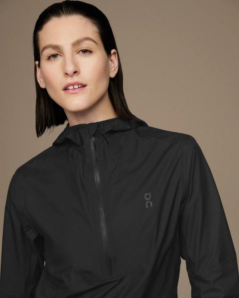 Black On Cloud Waterproof Anorak Women's Jackets | On_IN8492