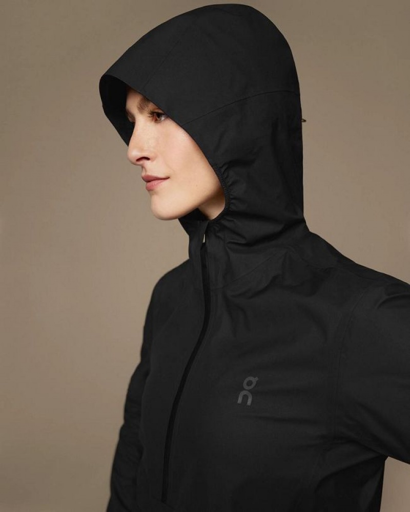 Black On Cloud Waterproof Anorak Women's Jackets | On_IN8492