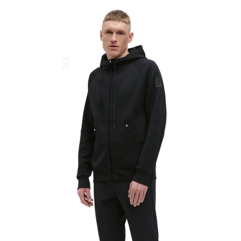 Black On Cloud Zipped Men\'s Hoodie | On_IN8811