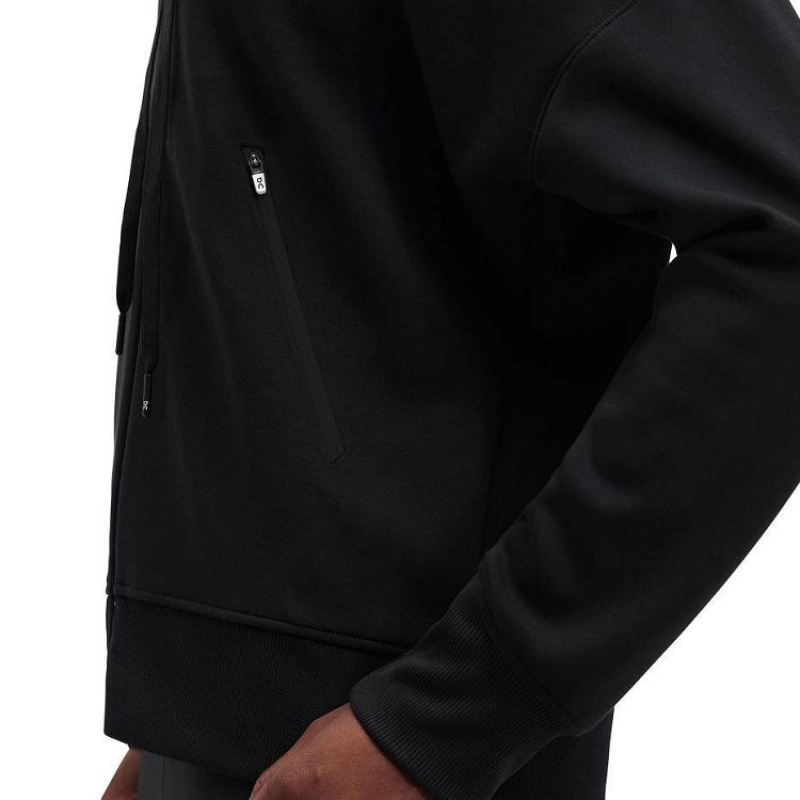 Black On Cloud Zipped Women's Hoodie | On_IN9069