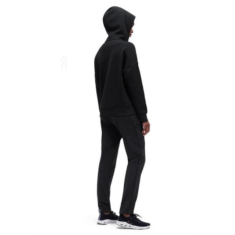 Black On Cloud Zipped Women's Hoodie | On_IN9069