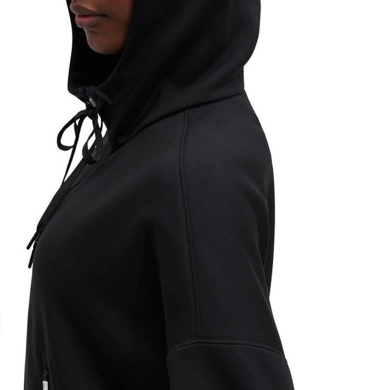 Black On Cloud Zipped Women's Hoodie | On_IN9069