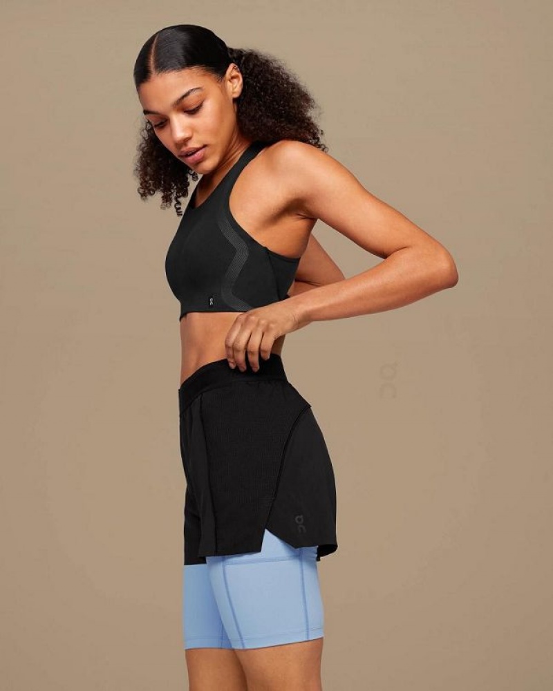Black / Blue On Cloud Active Women\'s Shorts | On_IN8078