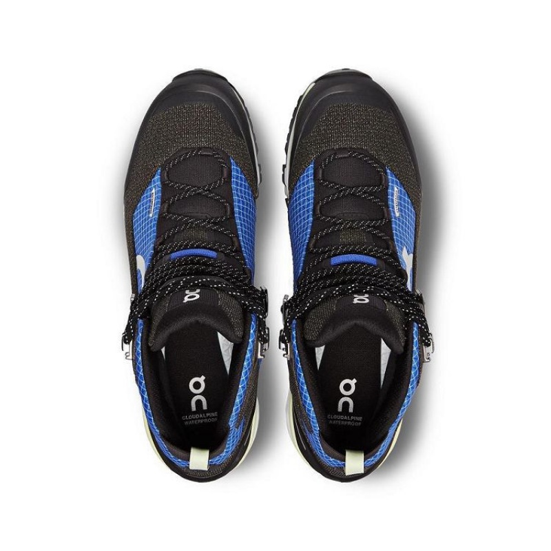 Black / Blue On Cloud Cloudalpine Waterproof Men's Hiking Boots | On_IN8434