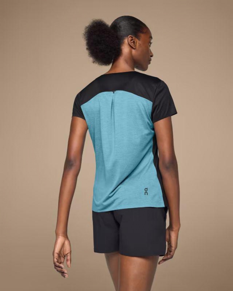 Black / Blue On Cloud Performance-T Women's T Shirts | On_IN8555