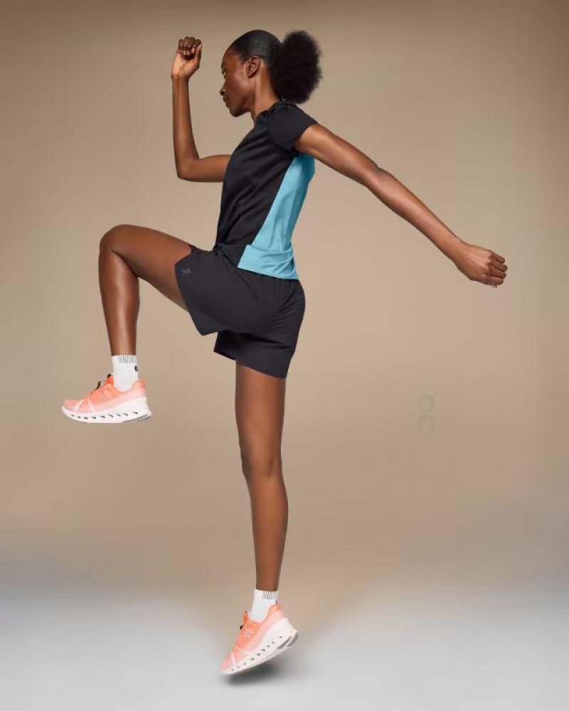 Black / Blue On Cloud Performance-T Women's T Shirts | On_IN8555