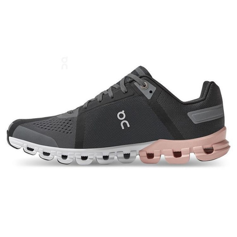 Black / Rose On Cloud Cloudflow Women's Running Shoes | On_IN8449