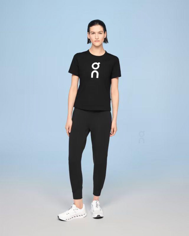 Black / White On Cloud Graphic Women's T Shirts | On_IN8931