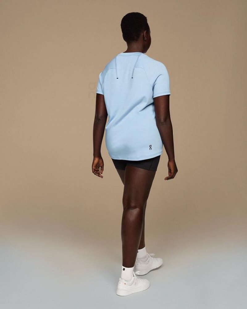 Blue On Cloud Focus-T Women's T Shirts | On_IN8190
