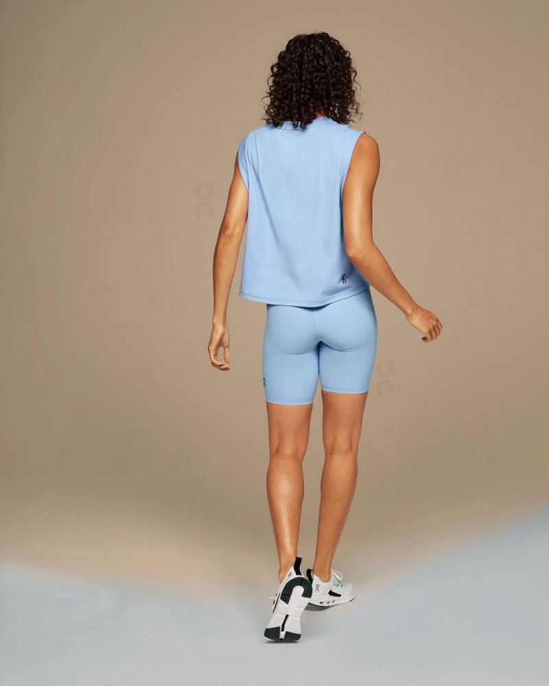 Blue On Cloud Focus Crop Women's Tank Tops | On_IN9030
