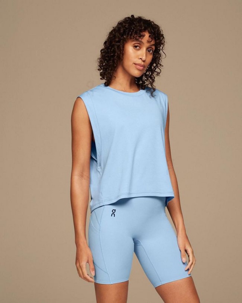 Blue On Cloud Focus Crop Women\'s Tank Tops | On_IN9030